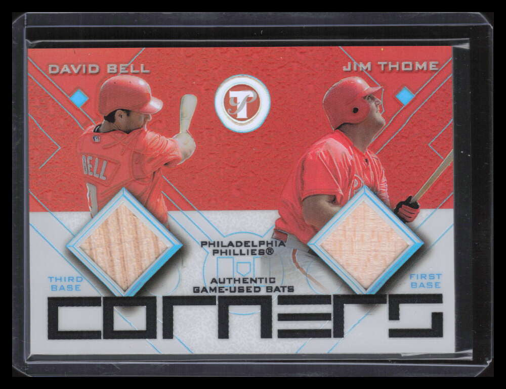 SOLD 124365 2003 Topps Pristine Corners Relics Refractor BT David Bell Thome Dual Bat 19/25