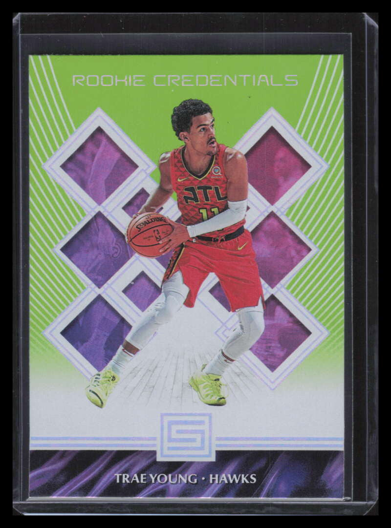 DELETE 124432 2018-19 Panini Status Rookie Credentials Green 8 Trae Young Rookie