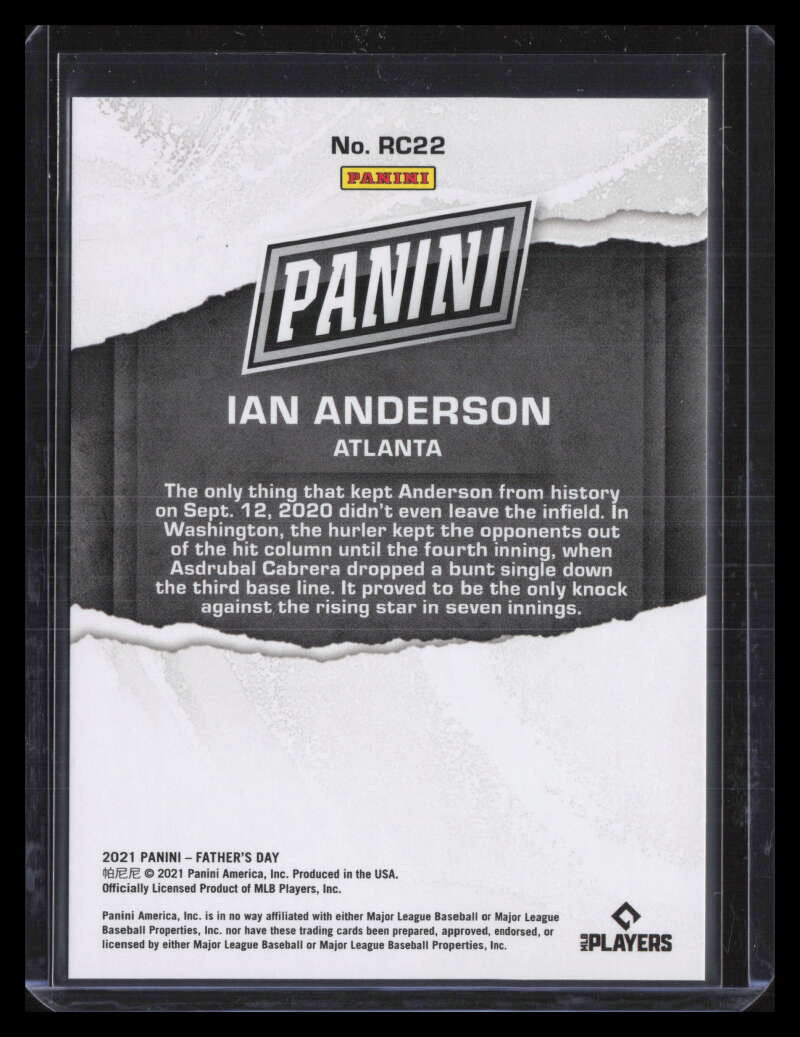 DELETE 124439 2021 Panini Father's Day Rookies Escher Squares rc22 Ian Anderson Rookie 6/10