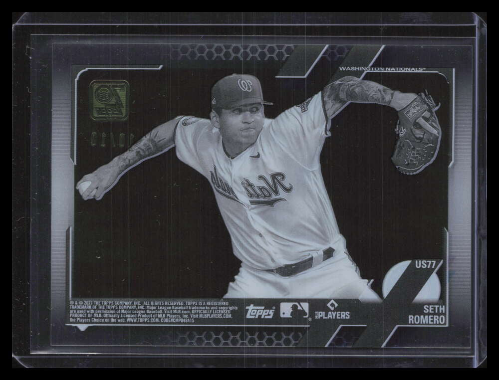 2021 Topps Update Clear us77 Seth Romero Rookie 10/10