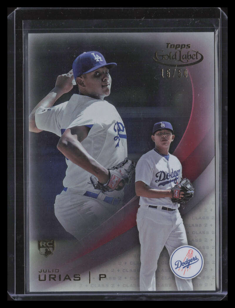 DELETE 124442 2016 Topps Gold Label Class 2 Red 62 Julio Urias Rookie 15/50