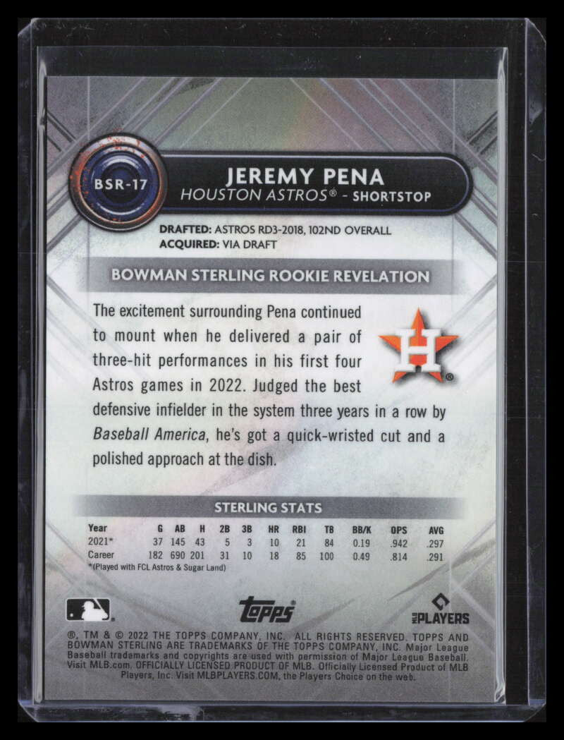 2022 Bowman Sterling Mini-Diamond Refractor bsr17 Jeremy Pena Rookie 96/150