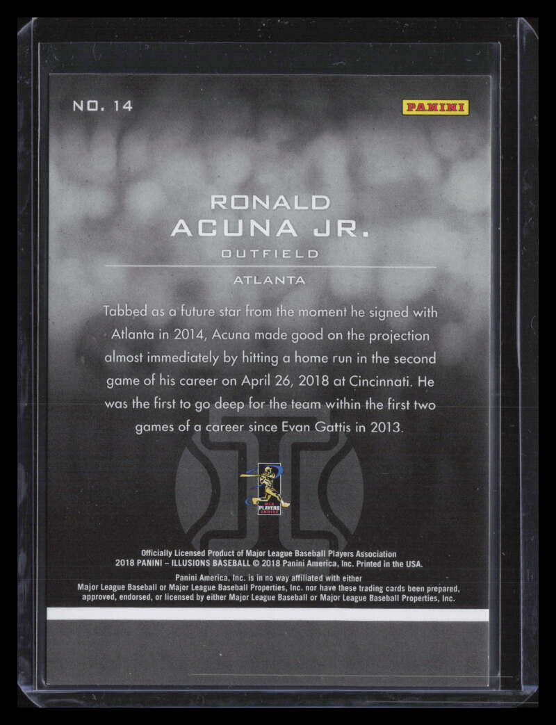 2018 Panini Illusions Trophy Collection Blue 14 Ronald Acuna Jr. Rookie 98/99