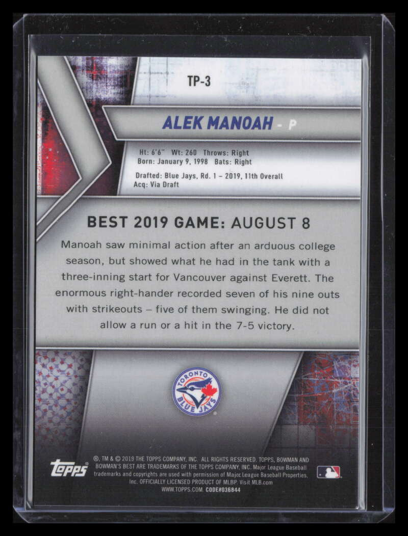 DELETE 124497 2019 Bowman's Best Top Prospects Gold Refractor tp3 Alek Manoah Rookie 41/50