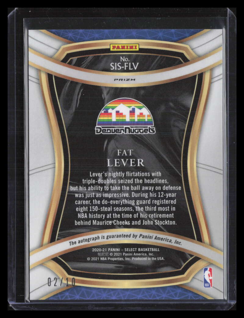 2020-21 Select Signature Selections Prizms Gold 3 Fat Lever Auto 2/10