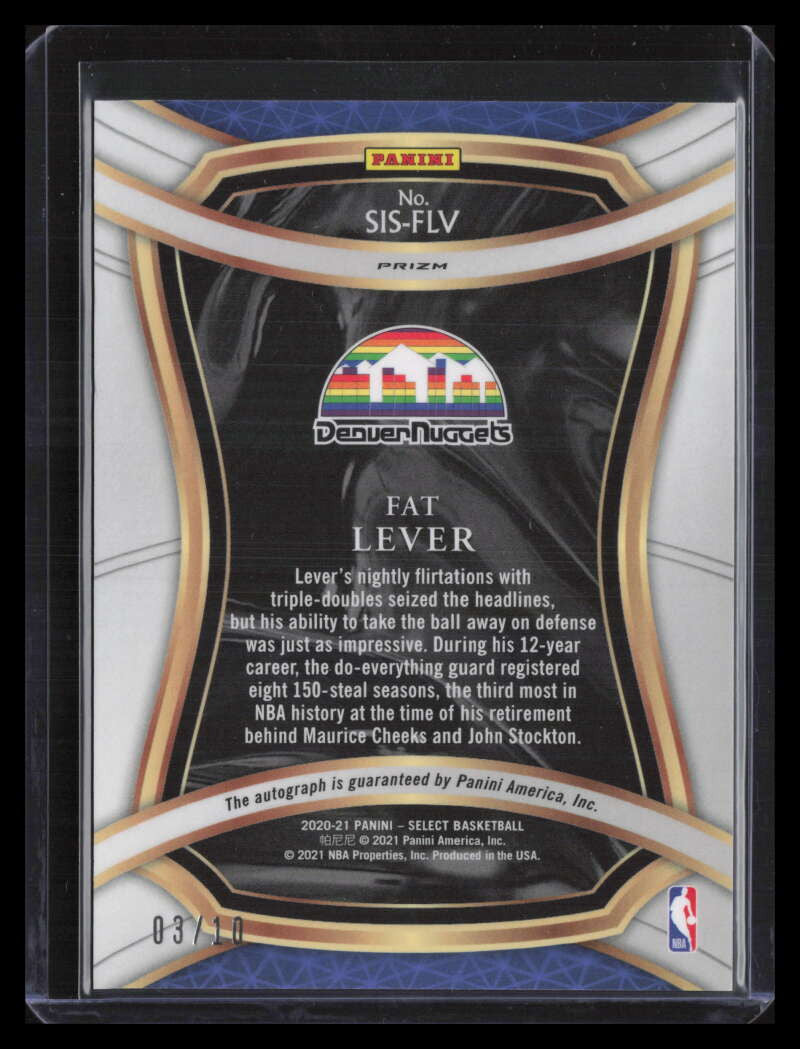 2020-21 Select Signature Selections Prizms Gold 3 Fat Lever Auto 3/10