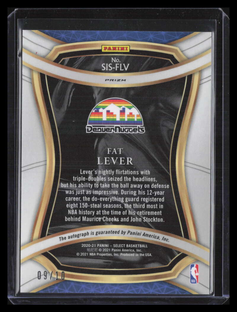 2020-21 Select Signature Selections Prizms Gold 3 Fat Lever Auto 9/10
