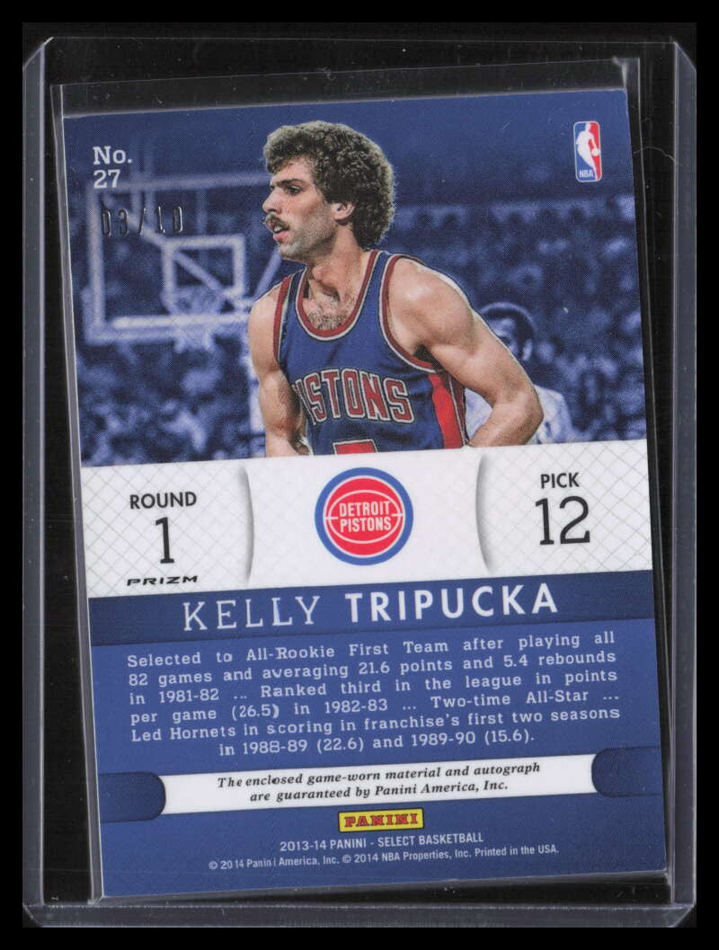 DELETE 124586 2013-14 Select Top Selections Autographs Gold 27 Kelly Tripucka Patch Auto 3/10