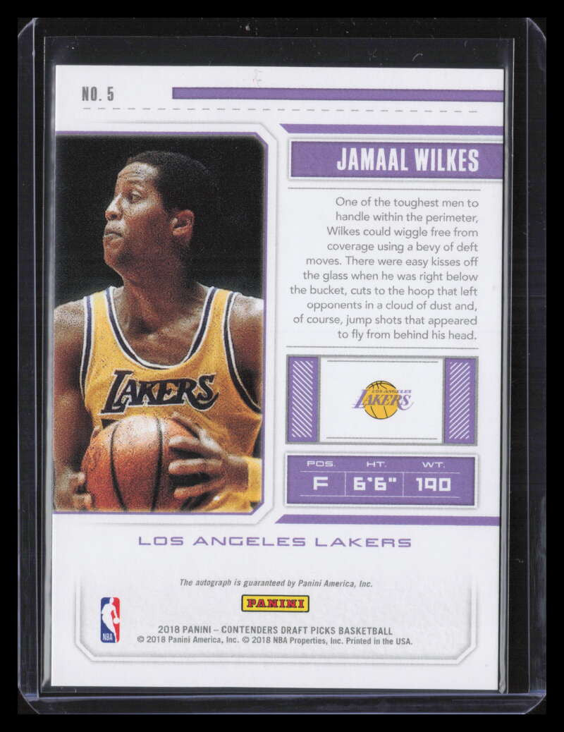 2018-19 Panini Contenders Season Championship Ticket 5 Jamaal Wilkes Auto 1/1