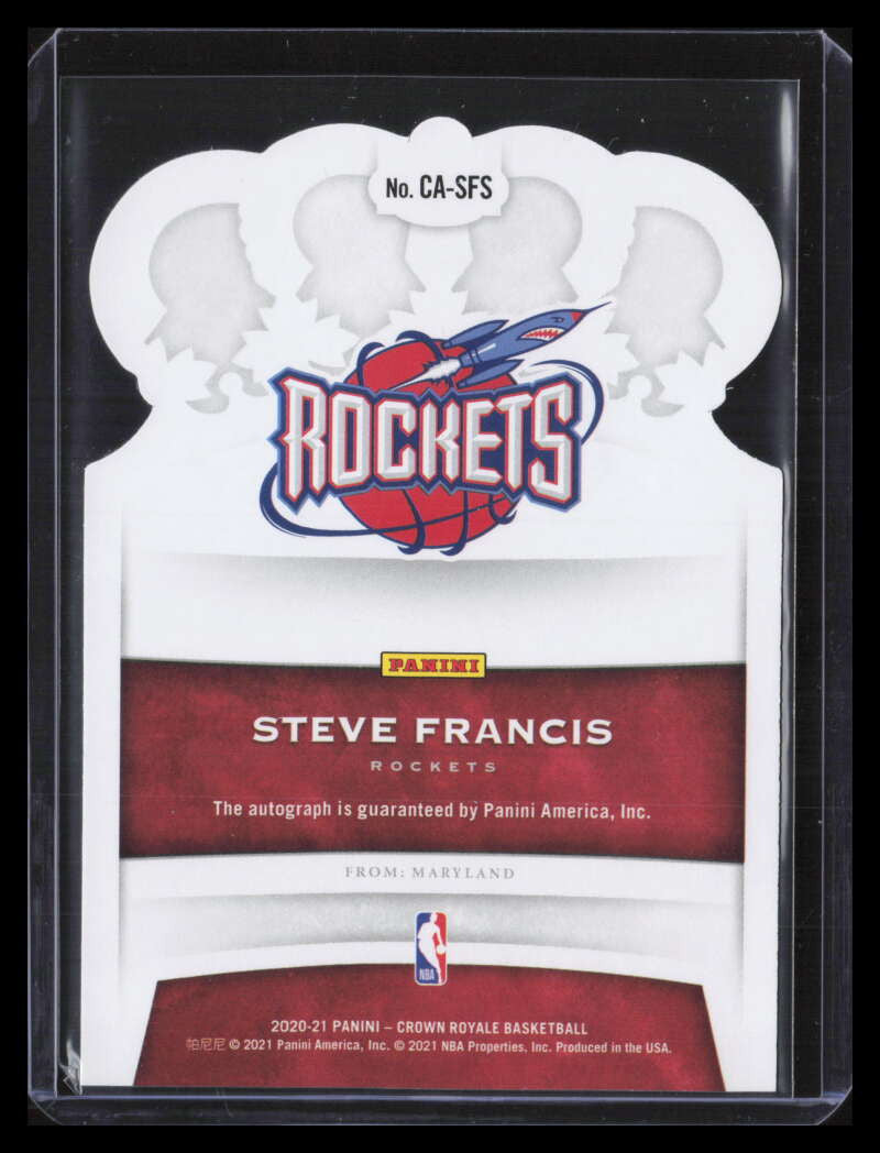 2020-21 Crown Royale Crown Autographs Platinum 31 Steve Francis Auto 1/1