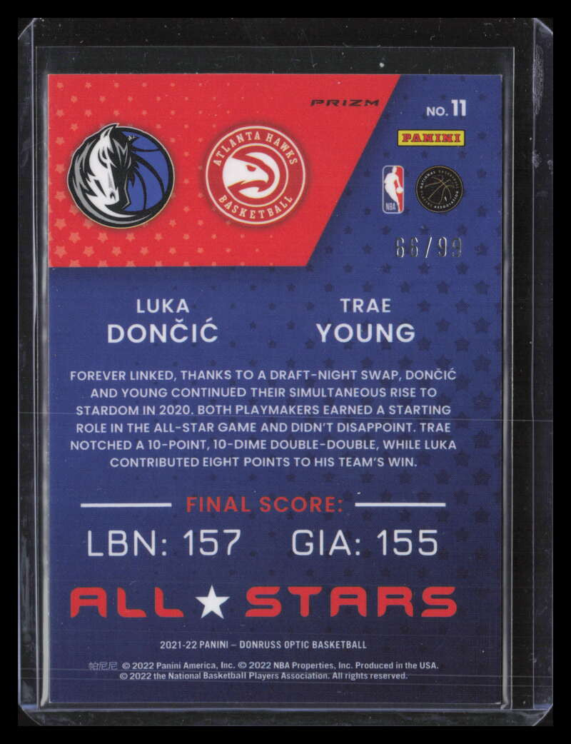 DELETE 124630 2021-22 Donruss Optic All Stars Red Refractor 11 Trae Young Luka Doncic 66/99