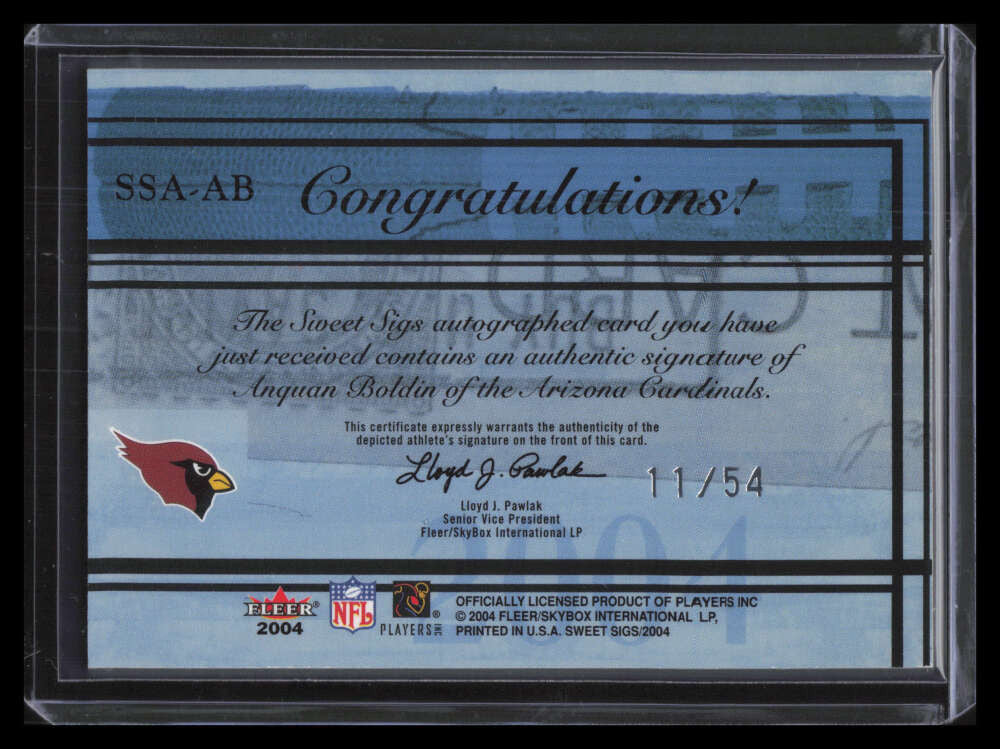2004 Fleer Sweet Sigs Autographs Silver AB Anquan Boldin Auto 11/54