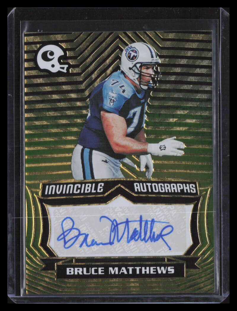2021 Panini Chronicles Invincible Autographs Gold 2 Bruce Matthews Auto 3/10