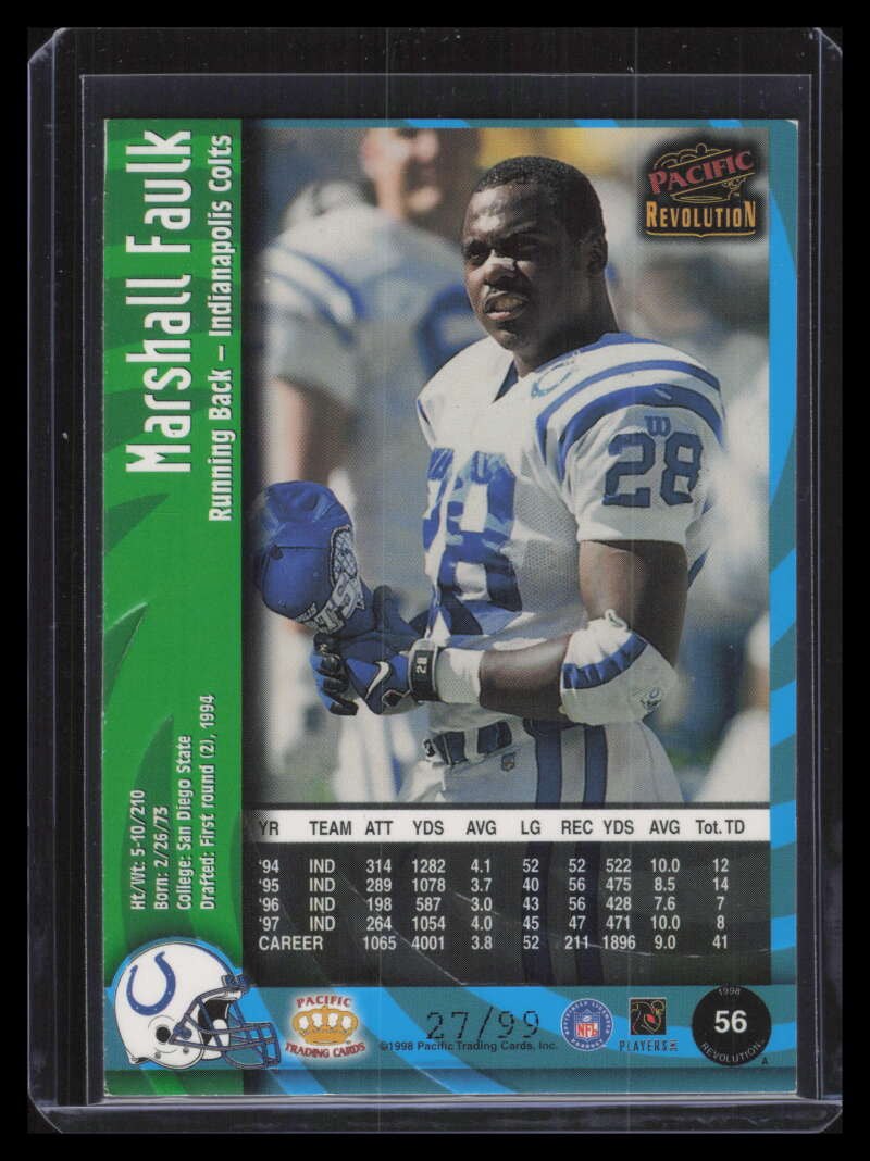 1998 Revolution Shadows 56 Marshall Faulk 27/99