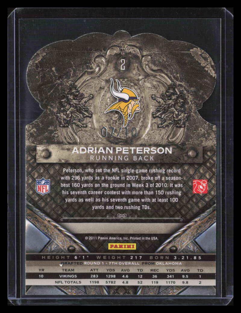 2011 Crown Royale Green 2 Adrian Peterson 7/10