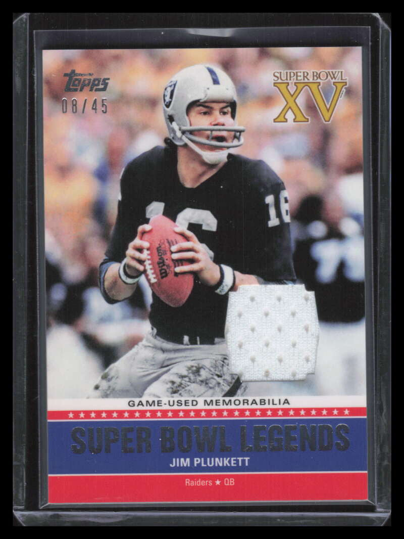 2011 Topps Super Bowl Legends Jerseys SBRXV Jim Plunkett Jersey 8/45