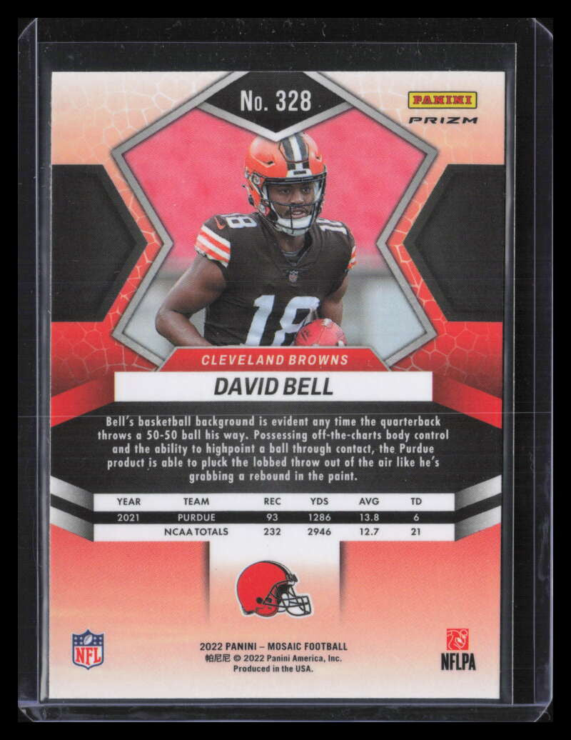 2022 Panini Mosaic Honeycomb Refractor 328 David Bell Rookie