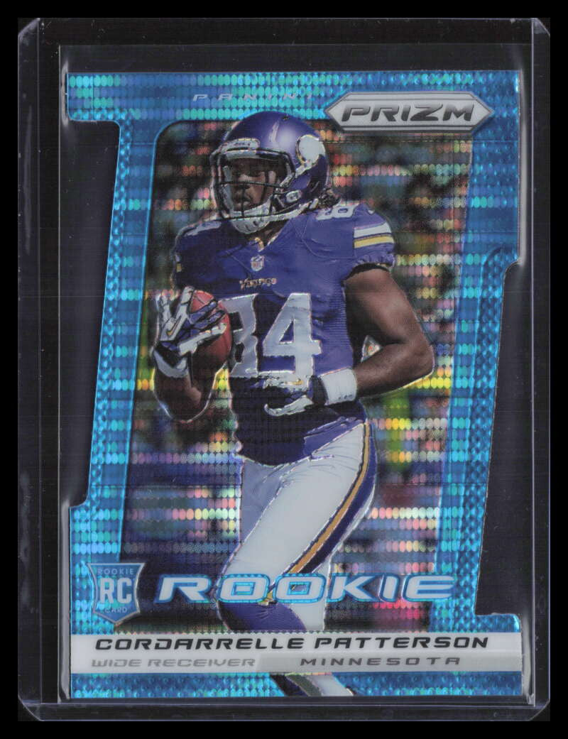 2013 Panini Prizm Light Blue Die Cut 216 Cordarrelle Patterson Rookie 2/15