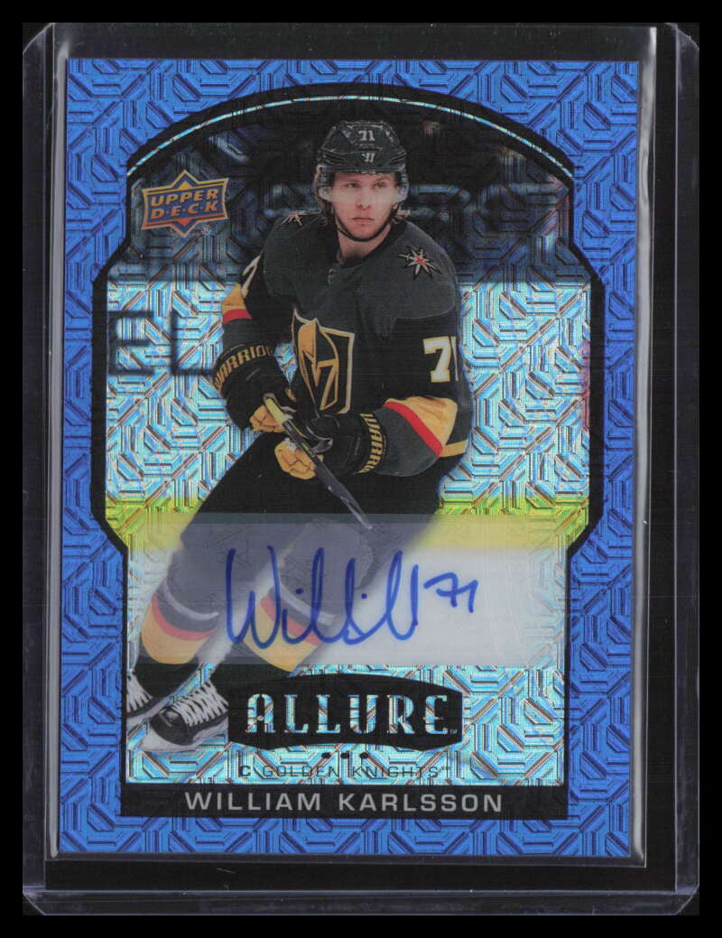 2020-21 Upper Deck Allure Autographs Blue Line 24 William Karlsson Auto 14/35