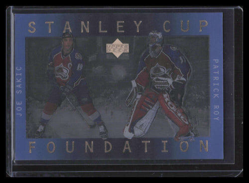 1996-97 Upper Deck Ice Stanley Cup Foundation s5 Joe Sakic Patrick Roy