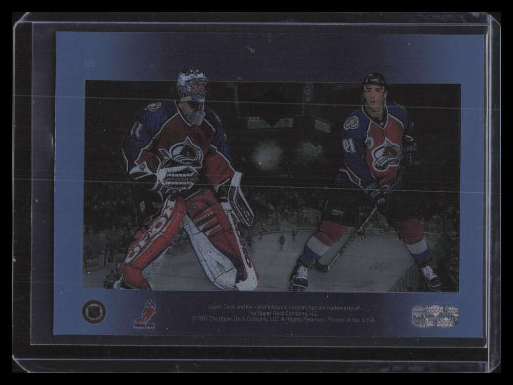 1996-97 Upper Deck Ice Stanley Cup Foundation s5 Joe Sakic Patrick Roy
