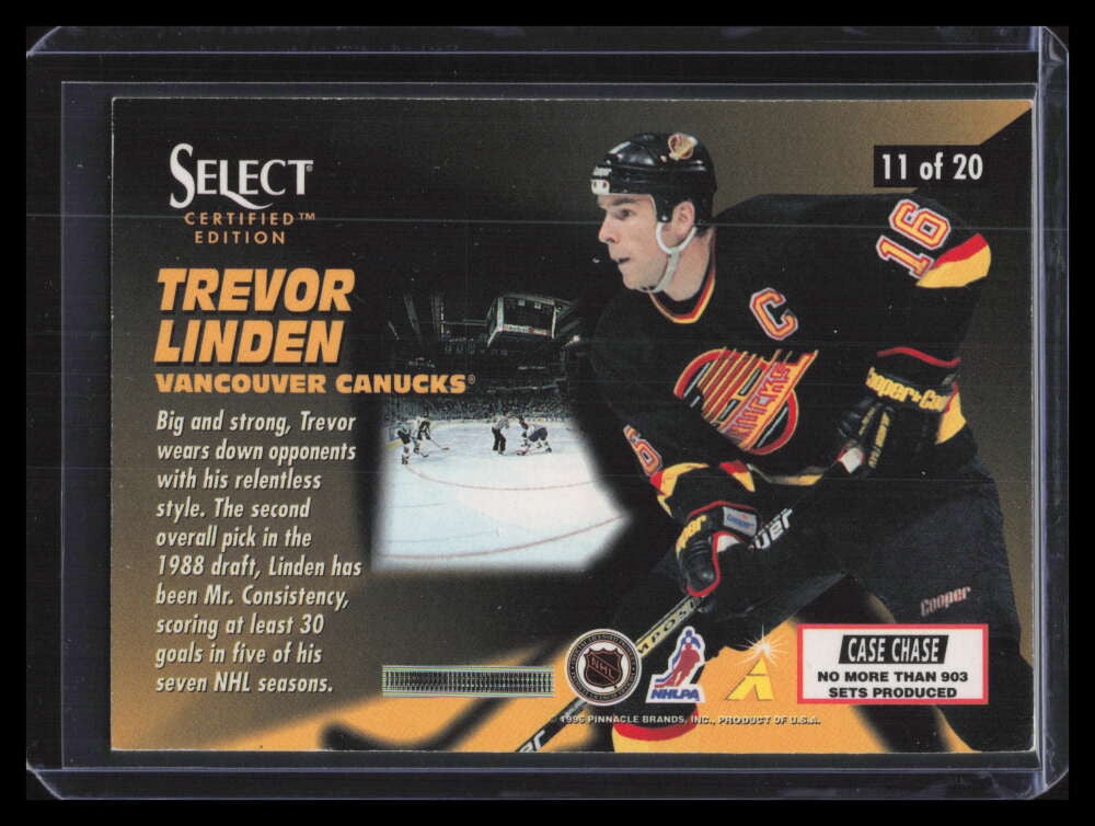 1995-96 Select Certified Double Strike Gold 11 Trevor Linden /903