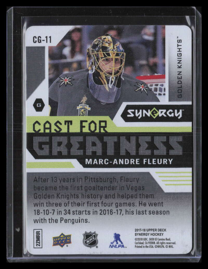 2017-18 Synergy Cast for Greatness cg11 Marc-Andre Fleury