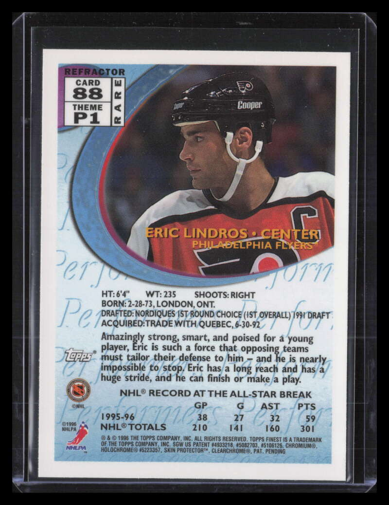 DELETE 124978 1995-96 Finest Refractor 88 Eric Lindros Gold Rare 121996