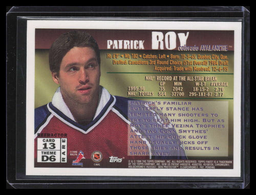 1995-96 Finest Refractor 13 Patrick Roy Gold Rare (a)