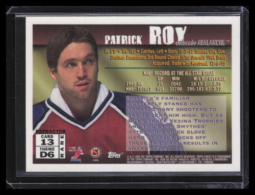 1995-96 Finest Refractor 13 Patrick Roy Gold Rare (b)