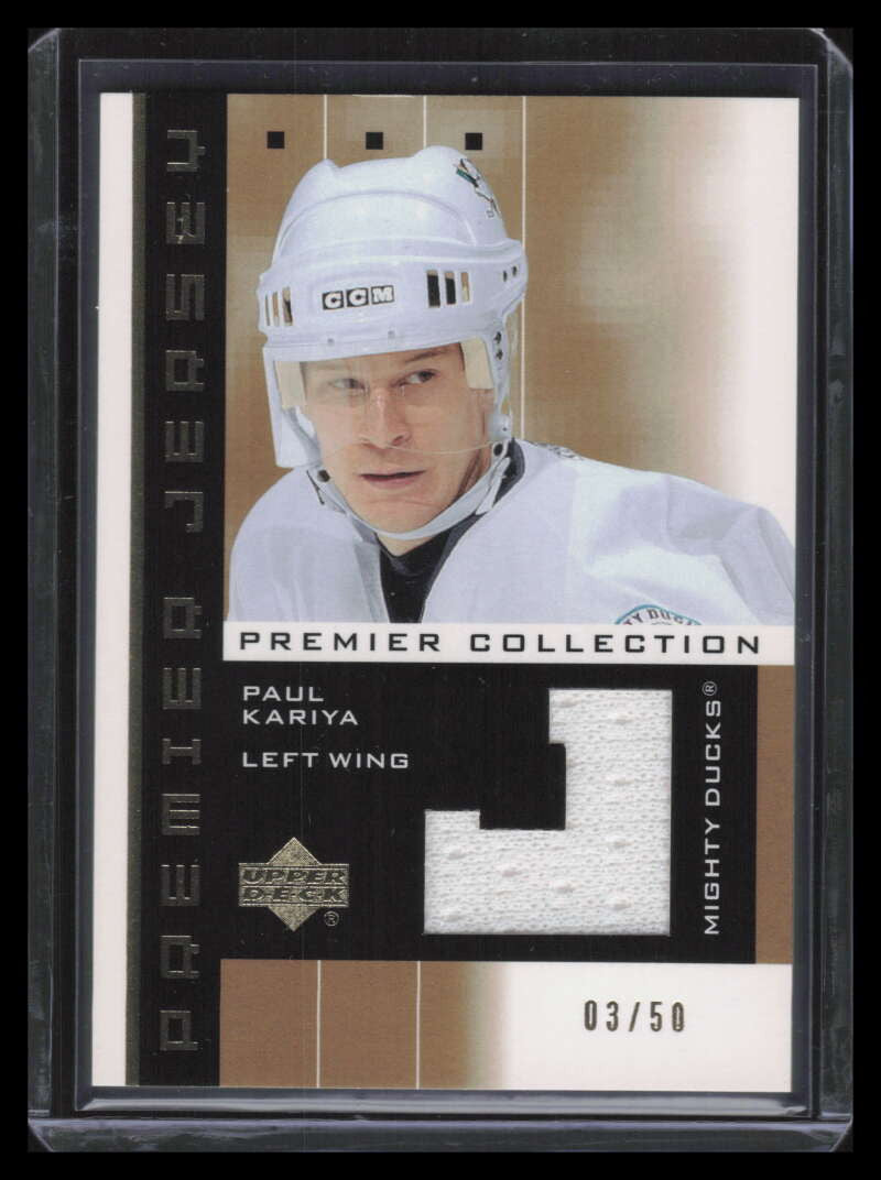 DELETE 124990 2002-03 UD Premier Collection Jerseys Gold PK Paul Kariya Jersey 3/50