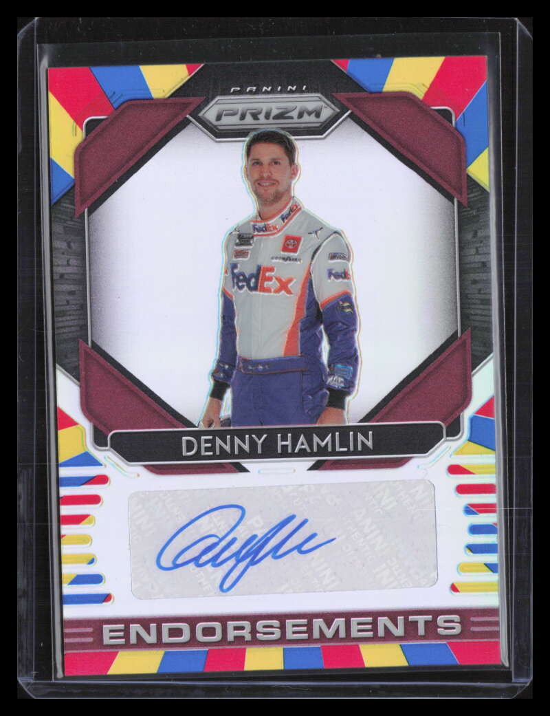 SOLD 125012 2020 Panini Prizm Endorsements Prizms Rainbow 7 Denny Hamlin Auto 5/24