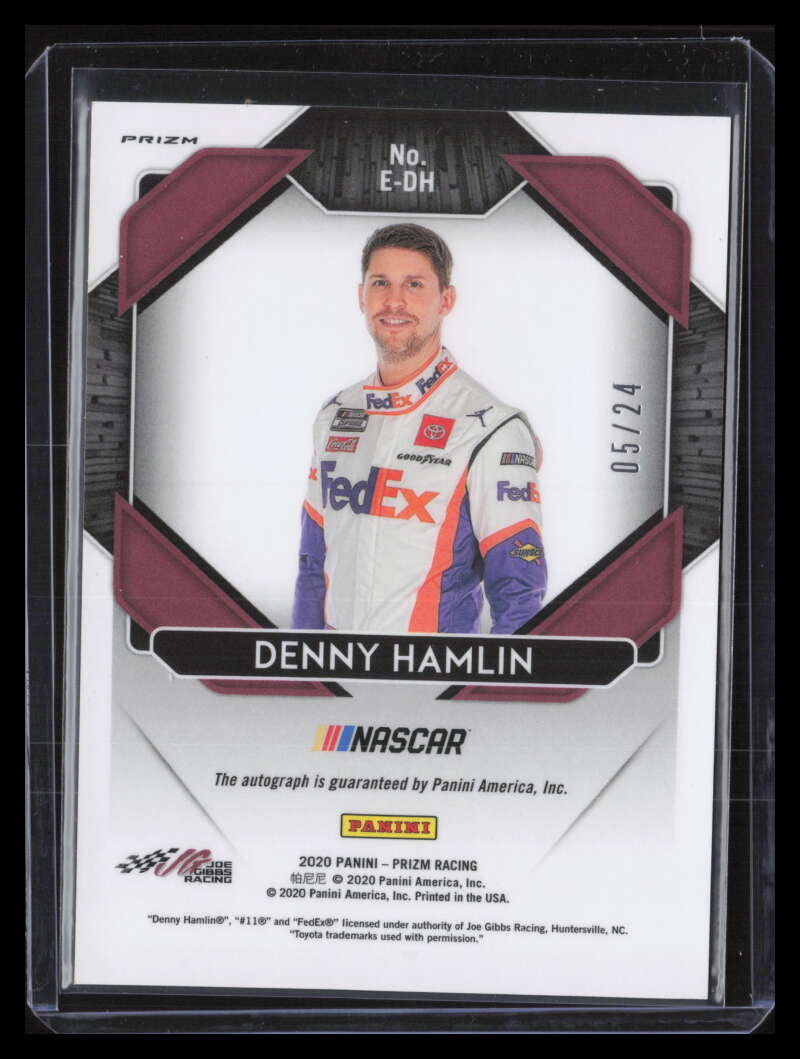 SOLD 125012 2020 Panini Prizm Endorsements Prizms Rainbow 7 Denny Hamlin Auto 5/24