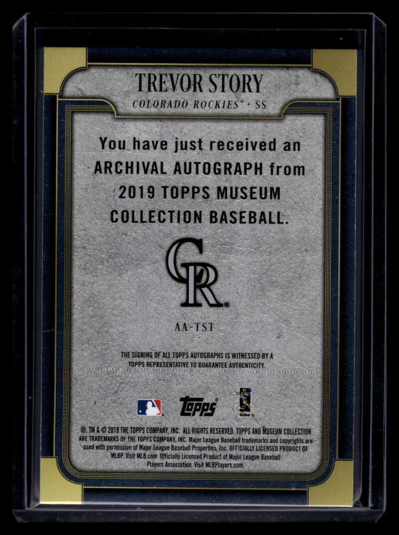 2019 Topps Museum Archival Autographs AATST Trevor Story Auto 45/299