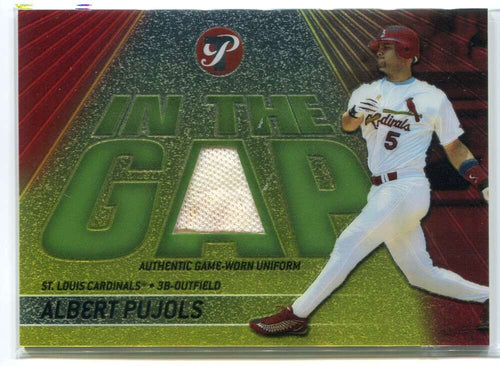 2002 Topps Pristine In the Gap AP Albert Pujols Uni Uniform Jersey 977/1000