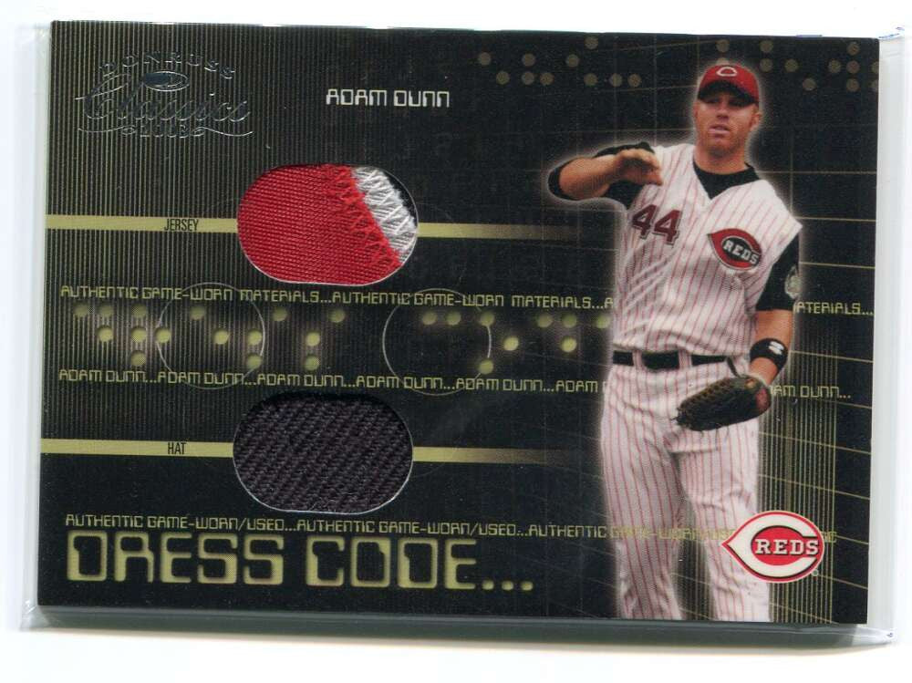 2003 Donruss Classics Dress Code 46 Adam Dunn Dual Hat Patch 58/100