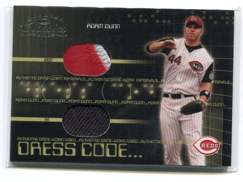 2003 Donruss Classics Dress Code 46 Adam Dunn Dual Hat Patch 58/100
