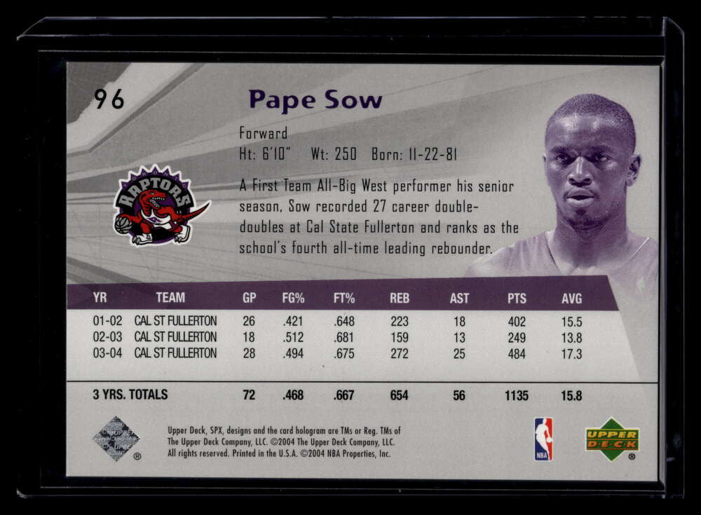 2004-05 SPx Spectrum 96 Pape Sow Rookie 15/25