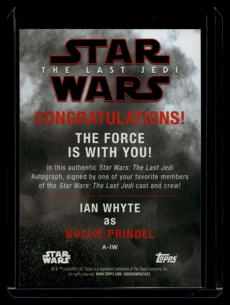 2018 Star Wars The Last Jedi Series Two Autographs AIW Ian Whyte Auto