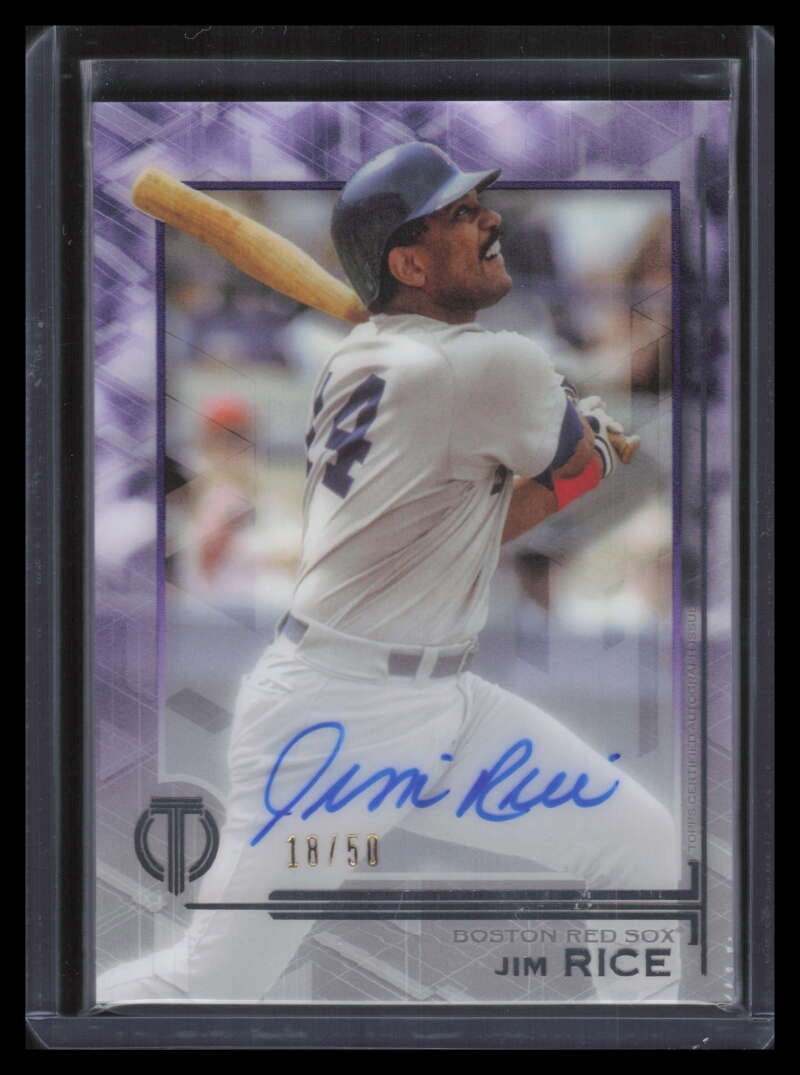 2019 Topps Tribute Autographs Purple TAJR Jim Rice Auto 18/50