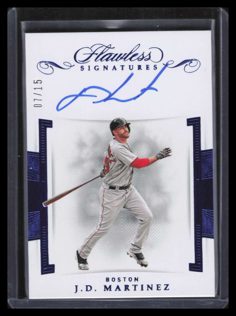 2020 Panini Flawless Signatures Sapphire 9 J. D. Martinez Auto 7/15