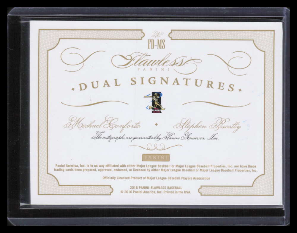 2016 Panini Flawless Signatures FDMS Piscotty Conforto Rookie Dual Auto 4/10