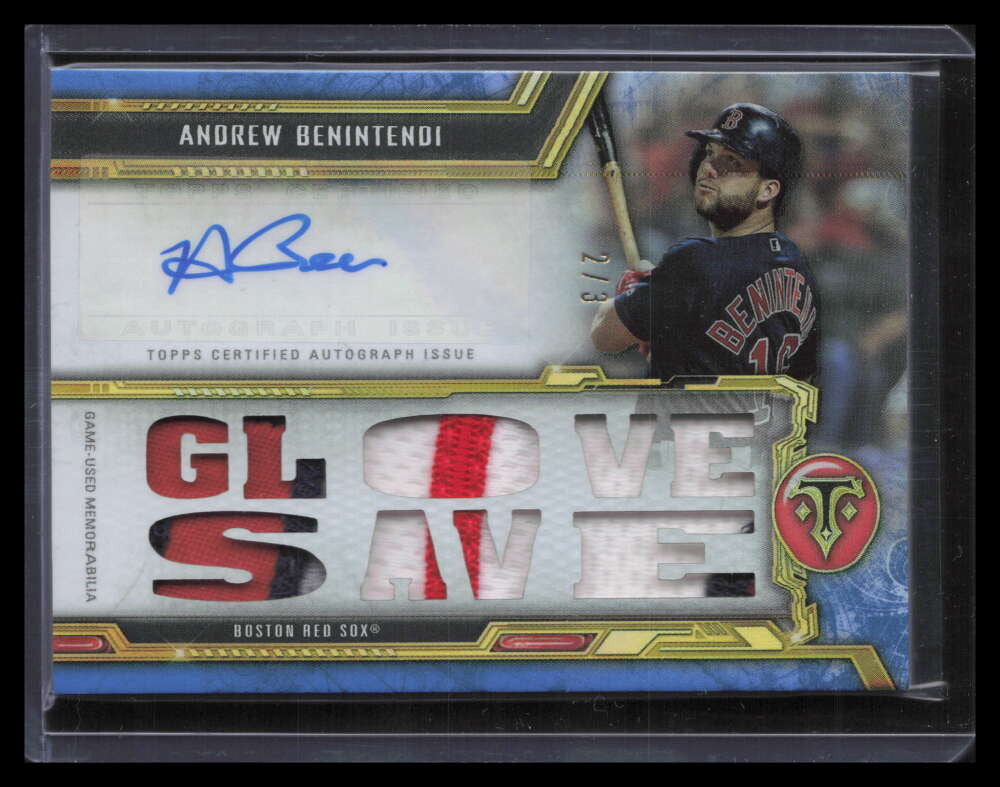 DELETE 125237 2020 Topps Triple Threads Autograph Sapphire Andrew Benintendi Patch Auto 2/3