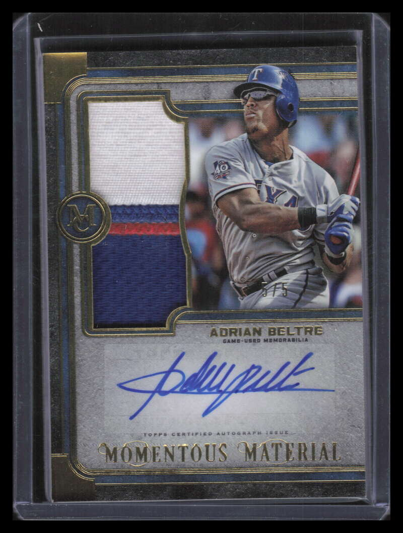 2019 Topps Museum Momentous Jumbo Autographs Gold Adrian Beltre Patch Auto 5/5