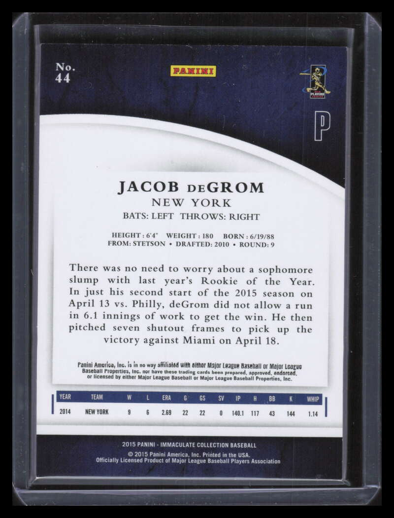 2015 Immaculate Collection 44 Jacob deGrom 21/99