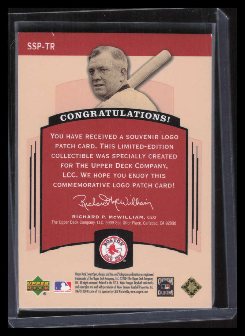 2004 Sweet Spot Classic Patch 25 SSPTR Tris Speaker MLB Logo Patch 13/25