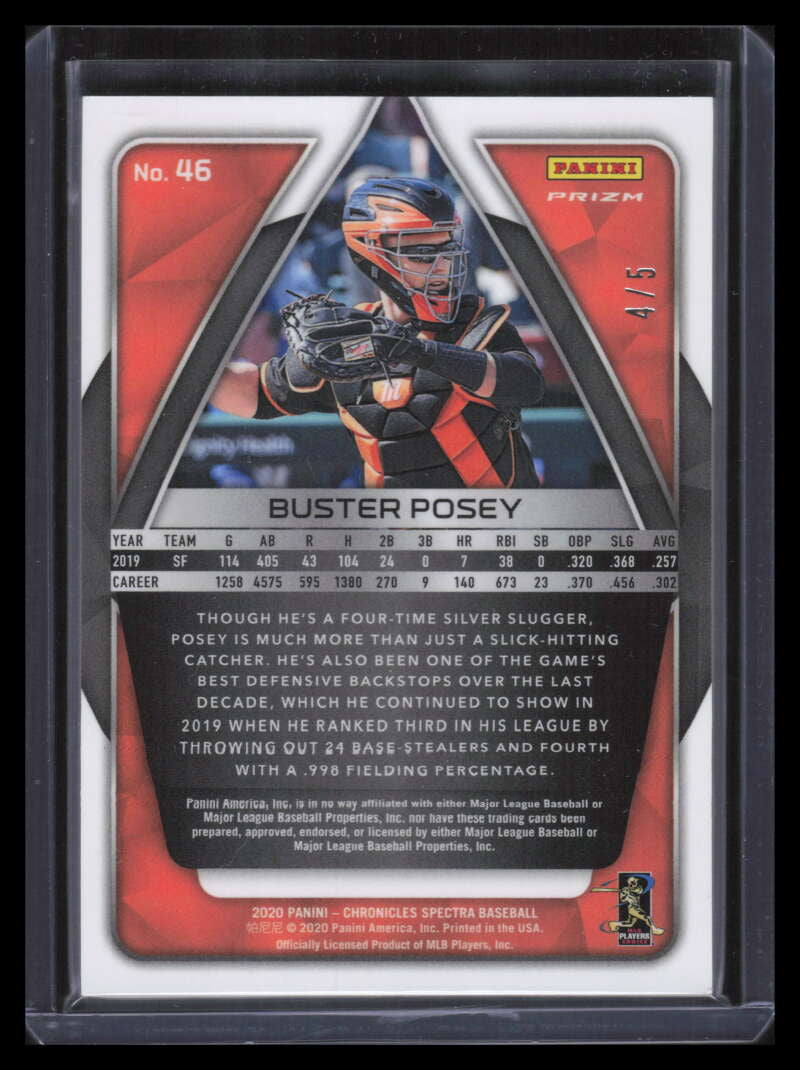 2020 Panini Spectra Green 46 Buster Posey 4/5