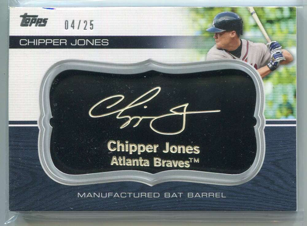 SOLD 125376 2010 Topps Update Manufactured Bat Barrel Black mb55 Chipper Jones Relic 4/25