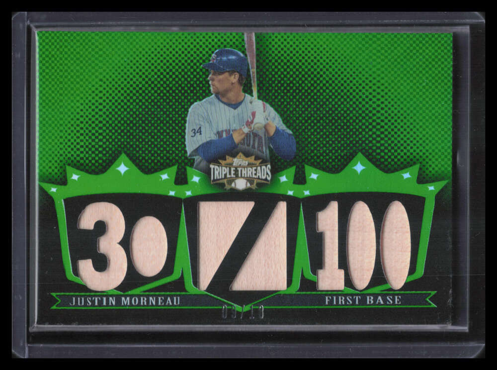 2007 Topps Triple Threads Relics Emerald 57 Justin Morneau Bat 9/18