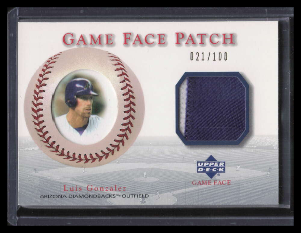 2003 Upper Deck Game Face Patch lg2 Luis Gonzalez Patch 21/100